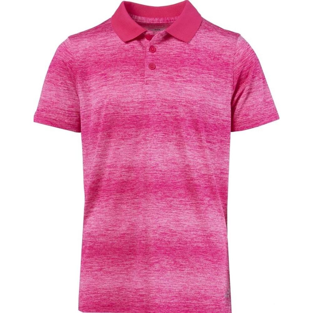 BCG‎ Men's Golf Ombre Stripe Polo Shirt in Bright Raspberry Sorbet Ombre 2XL